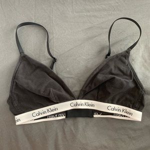 Calvin Klein Black Triangle Bralette Bra Small